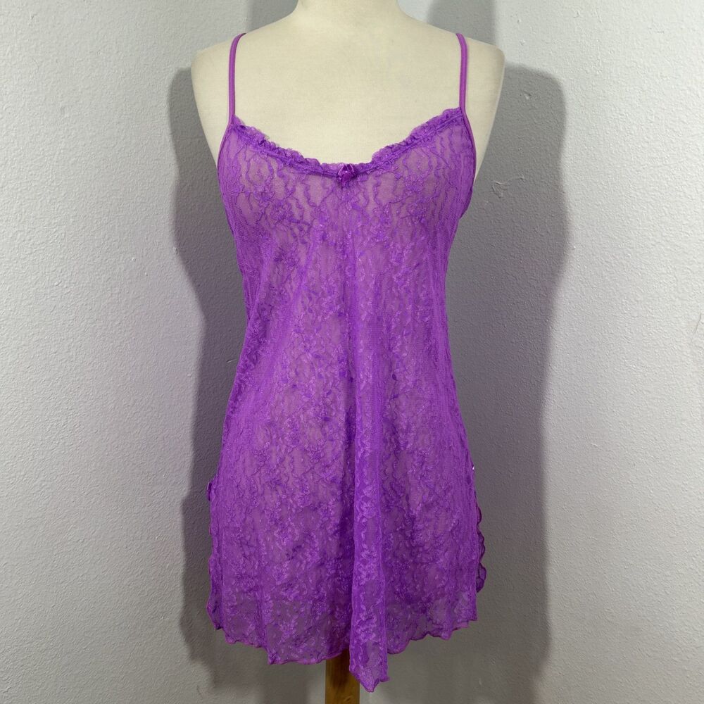 Smart and Sexy Sleepwear Slip Dress Womens M Purple Lingerie Lace Fairy Romantic